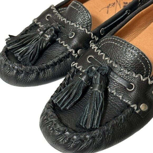 Patricia Nash Domenica Driving Mocs Loafers Black Leather Tassel Women's Sz 8.5 - Picture 9 of 13